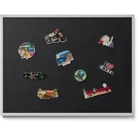 Tulup Magnettafel Magnetboard für Reisemagnete Farbe Schwarz 80x60 cm Metall Magnettafel Gerahmt Silberner Rahmen