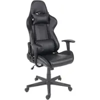 Proregal Bürostuhl HxBxT 136x67x69 cm Sitzhöhe 46cm Kunstleder Schwarz Schreibtischstuhl Gamingstuhl Chefsessel Drehstuhl