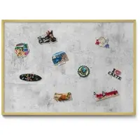 Tulup MAGNETTAFEL 100x70 cm Goldener Rahmen Abgenutzte Betonstruktur