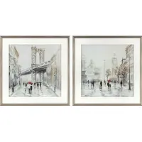 DKD Home Decor Painting City (63 x 3 x 63 cm) (60 x 3 x 60 cm) (2 Units)
