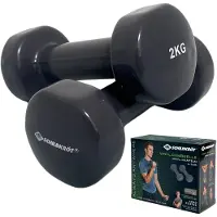 Schildkröt Fitness VINYL HANTEL Set, 2x 2,0kg (grey), in 4C-Box,