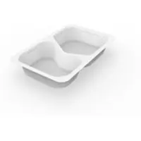 Duni GmbH 1/4 GN Menüschalen 2 Weiß PP/MIN 265x162x43 | Packung (225 Stück)