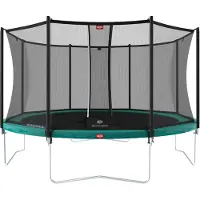 Berg Trampolin Favorit Regular 430 + Sicherheitsnetz Comfort Stahlrahmen Grün