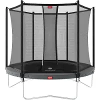 Berg Trampolin Favorit Regular 330 + Sicherheitsnetz Comfort Stahlrahmen Grau