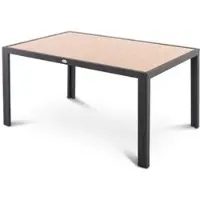 Raburg Garten-Esstisch Keramik 147 × 95 cm in Holzoptik mit Alugestell Anthrazit, Pflegeleichter, wetterfester Gartentisch | SenS-Line Pronto