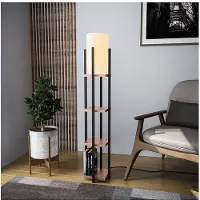Opviq , Shelf Lamp - 8113, Stehlampen, Schwarz, Metall, 25 x 25 x 130 cm