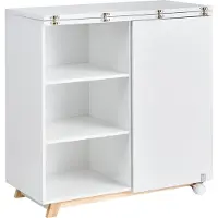 Beliani Sekretär Weiß Faserplatte 80 x 40 / 80 cm Multifunktional mit Stauraum Klappbar Faltbar Schrank Schreibtisch Klapptisch Homeoffice Büro