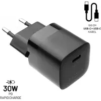 FIXED FIXC30M-CC-BK, Drinnen, AC, 1 m, Schwarz