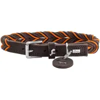 Hunter - Dogcollar Solid Education Cord M (55), dark brown/orange - (69318)