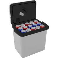 Auronic Coolbox Electric 12V und 230V - 25L - Camping-Kühlschrank - Auto - Kühlung und Heizung - Kühlbox - Hellgrau