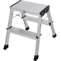 Krause MONTO Doppel-KlappTritt Rolly 2x2, Arbeitshöhe 2,45 m, Steighöhe 0,45 m,Grau
