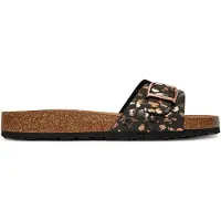 Tamaris Damen Pantolette mit Schnalle und Tieffußbett aus Leder 1-27520-42, Größe:37 EU, Farbe:Schwarz