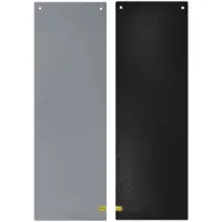 HMS MFK03 Fitnessmatte Gymnastikmatte Trainingsmatte Sportmatte mit Ösen rutschfest 180x60x1,5cm Fitness Aerobic Yoga Pilates Matte Grau Schwarz