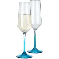 Moritz Milano Champagnerglas blue line 2er Set aus Polycarbonat 280 ml bruchfest BPA-frei leicht ideal für Prosecco Sekt