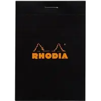 Rhodia 10x Gehefteter Notizblock und mikroperforiert No.11 A7 80 Blatt kariert 80g - Schwarz 112009C