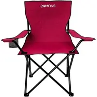 24MOVE Campingstuhl Faltstuhl, schwarz, mit Getränkehalter und Tragetasche Outdoor, faltbar max. 100kg, Angerstuhl, Klappstuhl