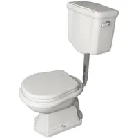 Kerasan WC Abgang senkrecht/WC Abgang waagrecht/WC mit halbhohem Spülkästen Retro/Vintage Serie Oxford Weiß von