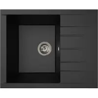 Respekta Küchenspüle Einbauspüle Spüle Granit Mineralite 62 x 50 Schwarz Houston