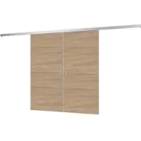 Inova Holzschiebetür Wildeiche 1510 x 2035 mm Komplettset mit Griffmuschel