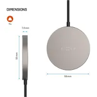 FIXED FIXMPADS-TI, Drinnen, USB, Kabelloses Aufladen, 1,5 m, Titan