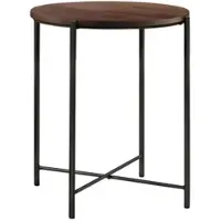 Hasena Nachttisch NALI Nussbaum massiv geölt - Metallgestell anthrazit pulverbeschichtet - Tischplatte Massivholz braun - Durchmesser 48 cm - Höhe 52 cm - maximale Belastbarkeit 15 kg