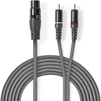 Nedis Balanced Audio-Kabel | XLR 3-Pin Buchse | 2x RCA Stecker | Vernickelt | 1.50 m | rund | PVC |