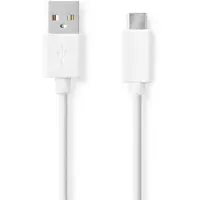 Nedis USB-Kabel - USB 2.0 - USB-C Stecker - USB-C Stecker - 60 W - 480 Mbps - Vernickelt - 2.00 m - Rund - PVC - Schwarz - Box