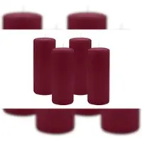 Kopschitz Kerzen 4er Set Stumpenkerzen/Adventskranzkerzen Bordeaux Ø 80 x 200 mm