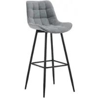 DELUKE Barhocker SYDNEY Grau Stoff Barstuhl Mit Lehne Tresenhocker Tresenstuhl