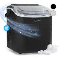 Klarstein Eiswürfelmaschine für Zuhause Camping Gastro, Schnelle Mini-Eiswürfelmaschine Klein, Profi Eismaschine für Große & Kleine Eiswürfel, Selbstreinigend, 1,3L Wassertank, 12kg Eis in 24h
