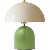 Opviq , Moderne Tischlampe mit Metallkörper, Mint und Creme, Höhe 32 cm, Ø25 cm, 100 cm Kabel mit Schalter, E27 Fassung, max. 40 W, IP20, ideal für skandinavisches Design.