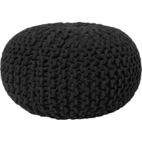 Beliani Pouf CONRAD in Schwarz - (W) 40 x (H) 25 x (L) 40 cm | Gr.: onesize