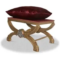 Casa Padrino Barock Hocker Gold Silber Bordeaux Rot 60 x 40 x H. 50 cm