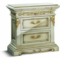 Casa Padrino Luxus Barock Nachtkommode Elfenbein / Gold 65 cm - Made in Italy