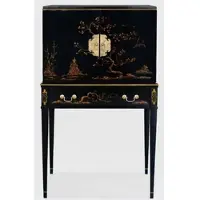 Casa Padrino Luxus Barock Schrank mit 11 Schubladen Schwarz / Gold - Wohnzimmer Schrank im chinesischen Stil - Büroschrank - Luxus Möbel im Barockstil - Barock Möbel - Barock Einrichtung