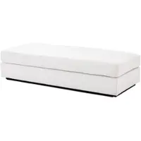 Casa Padrino Luxus Wohnzimmer Fußhocker Weiß / Schwarz 178 x 83 x H. 40 cm - Luxus Möbel