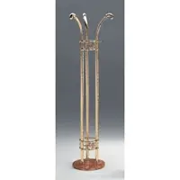 Casa Padrino Luxus Garderobenständer Messing / Braun Ø 46 x H. 163 cm - Messing Kleiderständer mit Marmorsockel - Luxus Möbel - Garderoben Möbel - Hotel Möbel - Luxus Qualität - Made in Italy