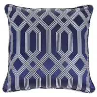 Casa Padrino Luxus Kissen blau mit Muster 60 x 60 cm - Luxus Accessoires