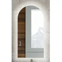Casa Padrino Luxus Badezimmer Spiegel 60 x 3 x H. 120 cm - Wandspiegel mit LED Hintergrundbeleuchtung - Badezimmer Möbel - Badezimmer Accessoires - Luxus Möbel