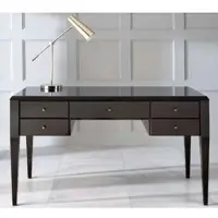 Casa Padrino Luxus Neoklassik Schreibtisch mit 5 Schubladen Schwarz / Grau 140 x 70 x H. 81 cm - Art Deco Büromöbel
