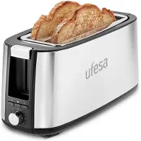 Ufesa Duo Plus, 2 Scheibe(n), Silber, Edelstahl, Tasten, Niveau, Drehregler, 1400 W, 382 mm