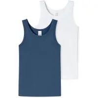 Schiesser Unterhemd 955 Multi in weiß, blau | Gr.: 176