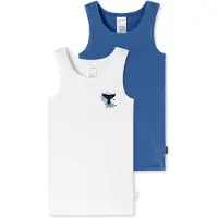 Schiesser Unterhemd Fine Rib Multi in blau, weiß | Gr.: 98