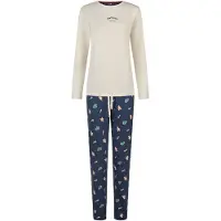 Happy Shorts Pyjama in Beige/ Dunkelblau - L