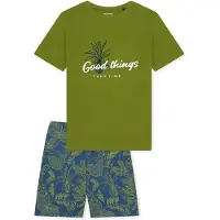 Schiesser Pyjama Nightwear in grasgrün | Gr.: 152
