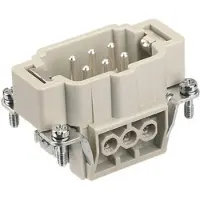 Harting Han 6E Stifteinsatz (M) Schraubanschluss, 6-polig+PE 500V, 16A - 1 Stück