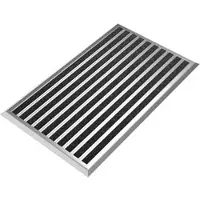WEST & EAST Fußmatte Außen Schmutzfangmatte für Draußen - 55 x 90 cm silbernem Aluminiumrand Wetterfester Fußabstreifer Outdoor Fußmatte