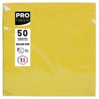 PROnappe SV622024I 16x Packung mit 50 Cocktail-Servietten, mikrogeprägt, Tissue, 2-lagig - 20x20cm - Gelb