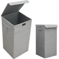 Dune Design DuneDesign Faltbarer Wäschekorb 50 Liter mit Deckel und Wäschesack