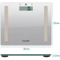 Salter 9113 SV3RAREU16 Compact Glass Analyser Bathroom Scales - Silver
